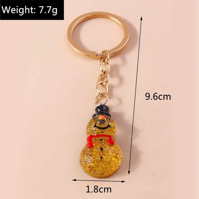 Niedlicher Weihnachts-Schlüsselanhänger mit Weihnachtsmann-, Schneemann- und Rentier-Charms, Schlüsselringe, Festgeschenke für Frauen und Männer, Autoschlüssel, Handtaschen-Schlüsselanhänger, Geschenke – Detail 3