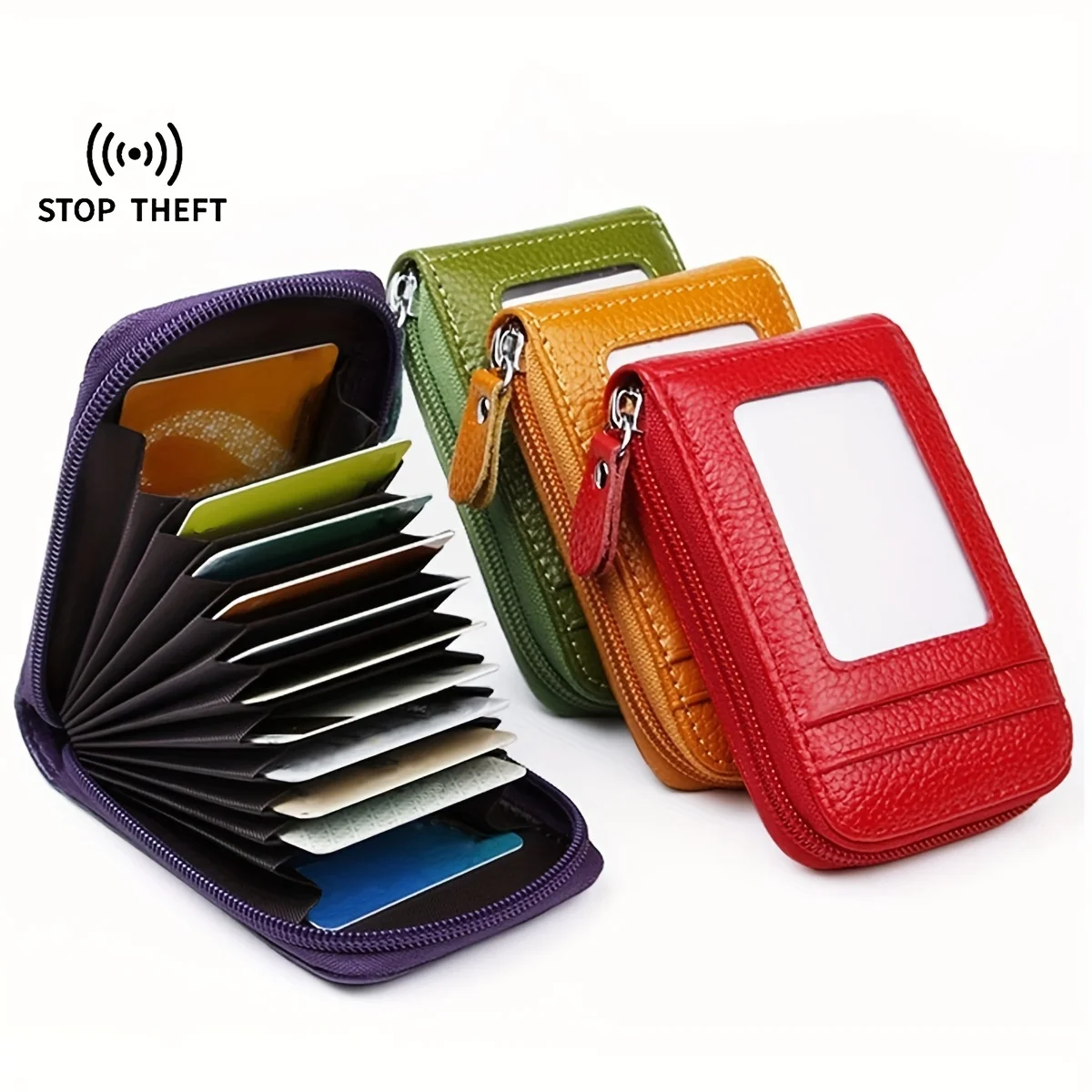 Women's Short Bank Card Cover Business Card Organ Card Bag Korean Edition Portable Clip Zipper Vertical Handheld Bag Card holder