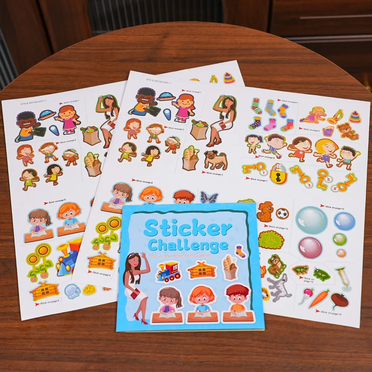 Attention and Focus Training Set, Moving Paper Crafts Sticker + Activity Book Combo