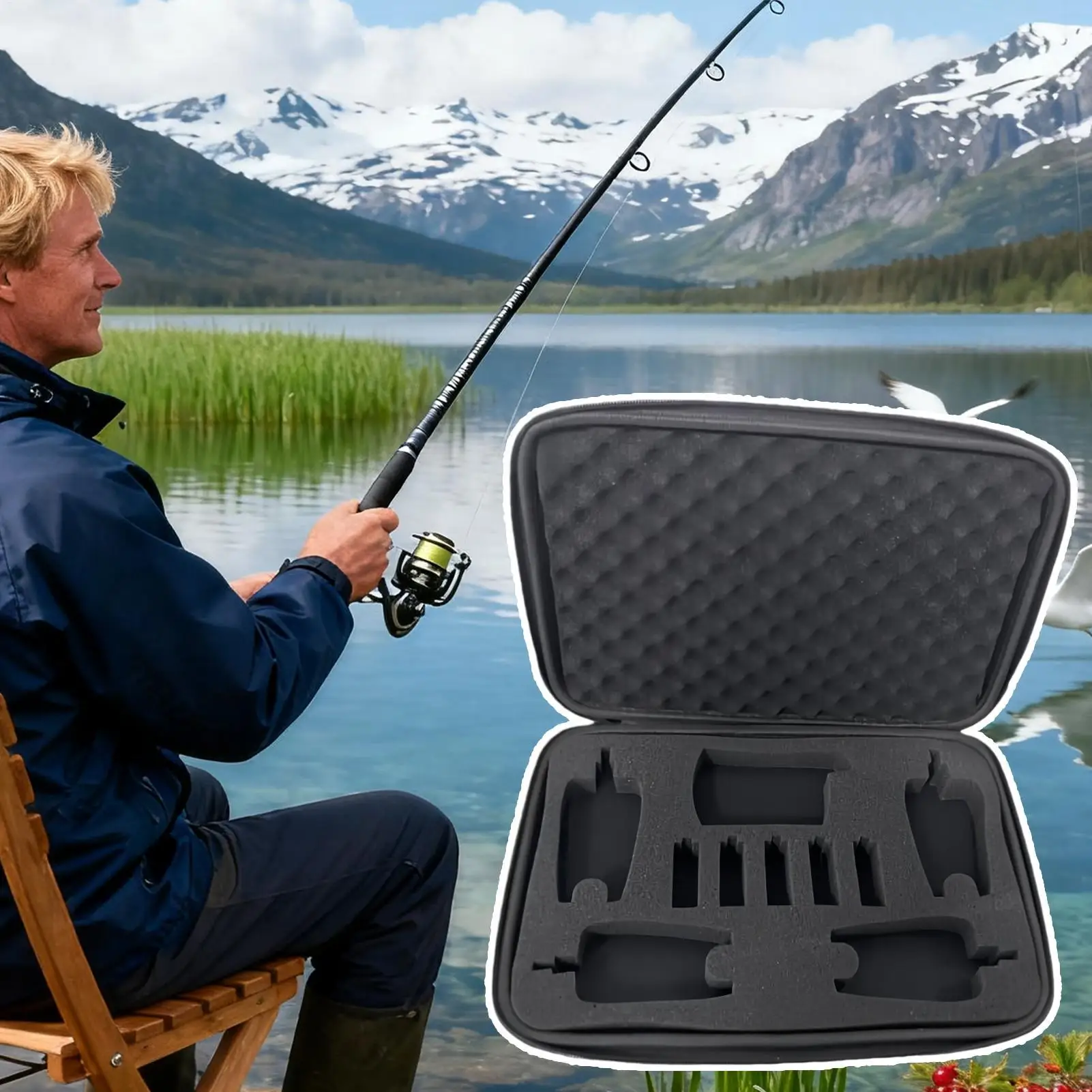 

Fishing Alarm Case Shockproof Carrying Bag Storage Box For Outdoor Saltwater Freshwater River Lake Pond Vacation Family Night