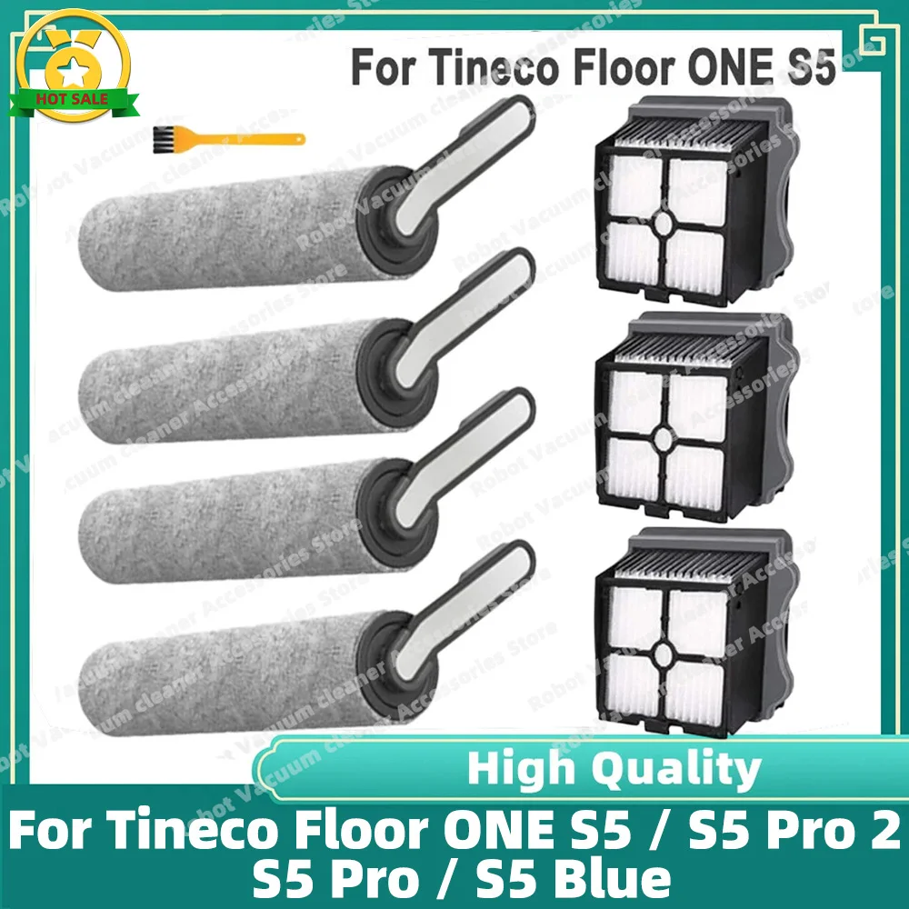 מתאים ל-Tineco Floor ONE S5 / S5 Pro 2 / S5 Pro / S5 כחול, אך ❌ לא עבור Tineco S5 Combo ו-S5 מברשת ומסנן למסילת אדים