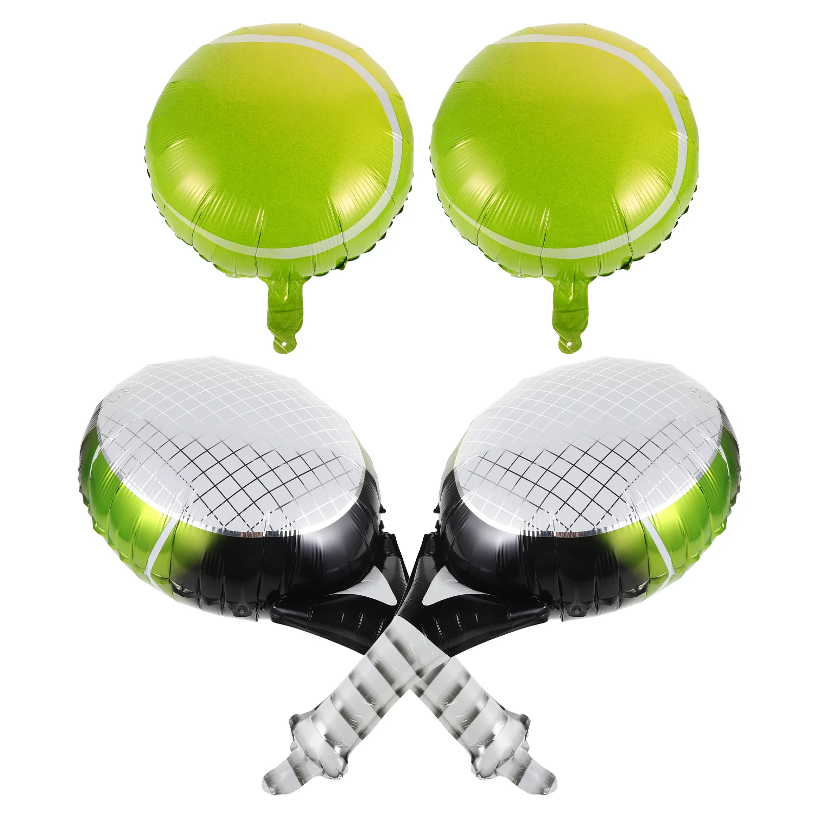 4 Pcs Inflatable Tennis Decoration Sports Foil Balloons Themed Party Supplies Birthday Pickleball Boy Baby