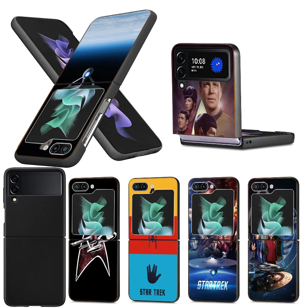 Star MovieT-Trek Clear Phone Case For Samsung Z Flip 5 4 3 Galaxy Z Flip 6 5G Shockproof Hard Cover TPU PC Hard Coque Soft Funda