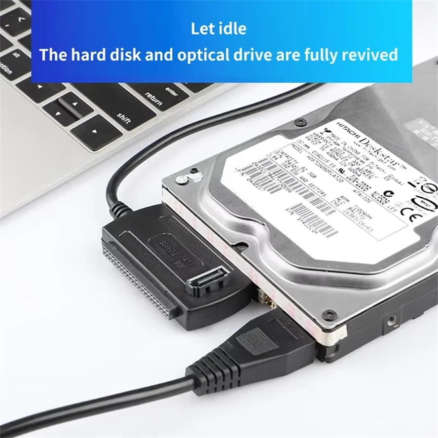 Interfaz USB para conectar a discos duros de interfaz IDE y SATA de 2,5 y 3,5 pulgadas Cable adaptador USB 2,0 a IDE SATA para PC y portátil