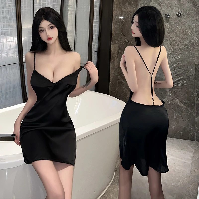 

Сексуальное женское нижнее белье, порнографическая экзотическая Ночная сорочка с низким вырезом на спине с подтяжками, женское нижнее белье, женское платье