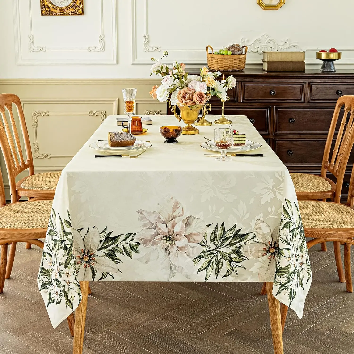 Tovaglia con motivo floreale stampato primavera estate per cucina, sala da pranzo, decorazioni per la tavola, decorazioni per matrimoni, feste da