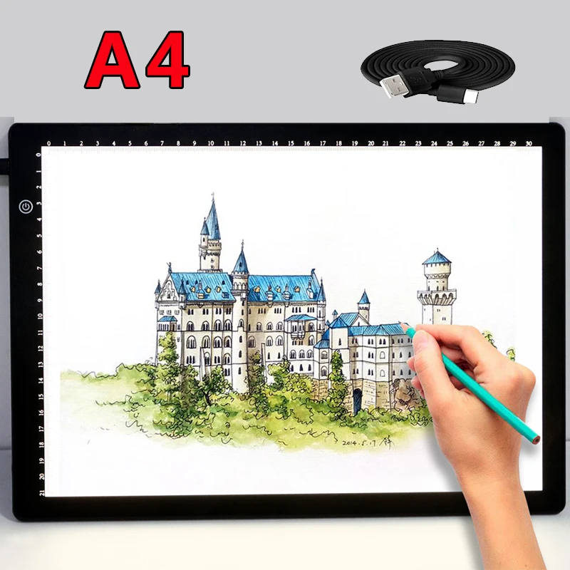 A4 scale glow Light Board Portable Tracing Light Box Magnetic Drawing Board Light Drawing Board Light Box For Tracing Sketch Pad