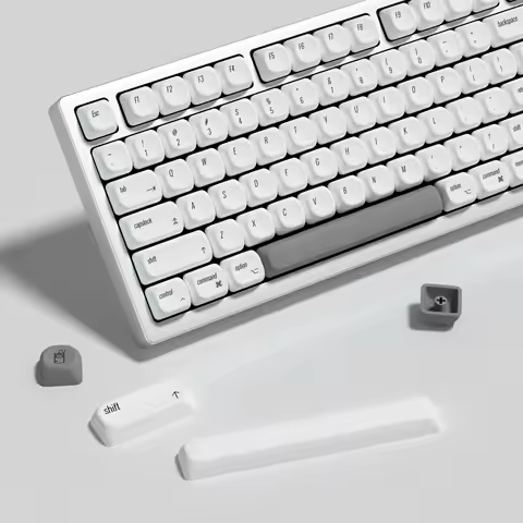 KBDiy Retro MAC Style Keycaps ISO KOA Profile PBT Keycap Custom MX Switch For Mechanical Gaming Keyboard White 138 Key Caps Set