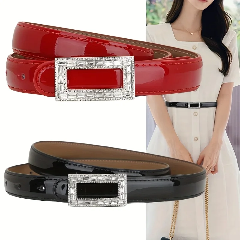 

Корейский модный женский ремень с блестящими стразами и пряжкой, регулируемый пояс для платьев, рубашек, брюк