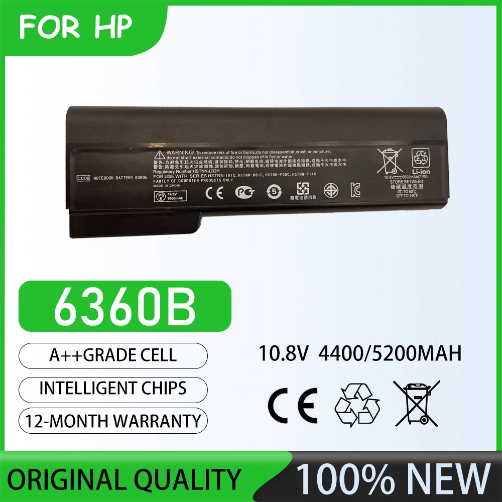 10.8V  5200mAh 6360B laptopbattery For HP EliteBook 8460p Series  HP EliteBook 8460w Series  HP EliteBook 8560p Series