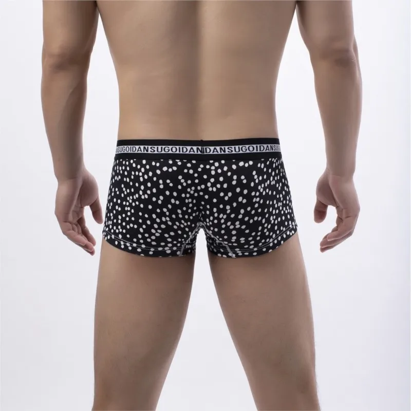 Sous-vêtements en coton pour hommes Boxer Shorts U poche convexe taille basse drôle imprimé caleçon Sexy Ropa intérieur Divertida
