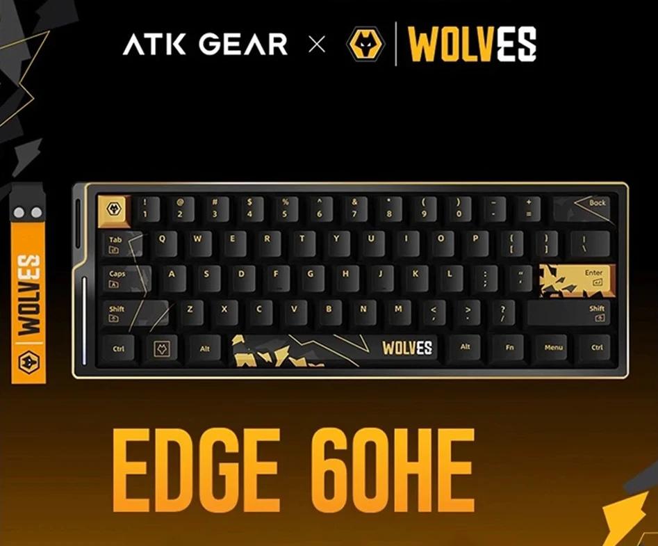 

ATK WOLVES EDGE60HE Magnetic Switch Keyboard Wired Gaming Mechanical Keyboard 8000Hz RT0.001mm Aluminium Alloy Keyboards