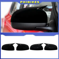 2 PCS For Skoda Fabia 2008-2014 Rearview Side Mirror Cover Cap Glossy Black /Carban Car Mirror Cover Accessories