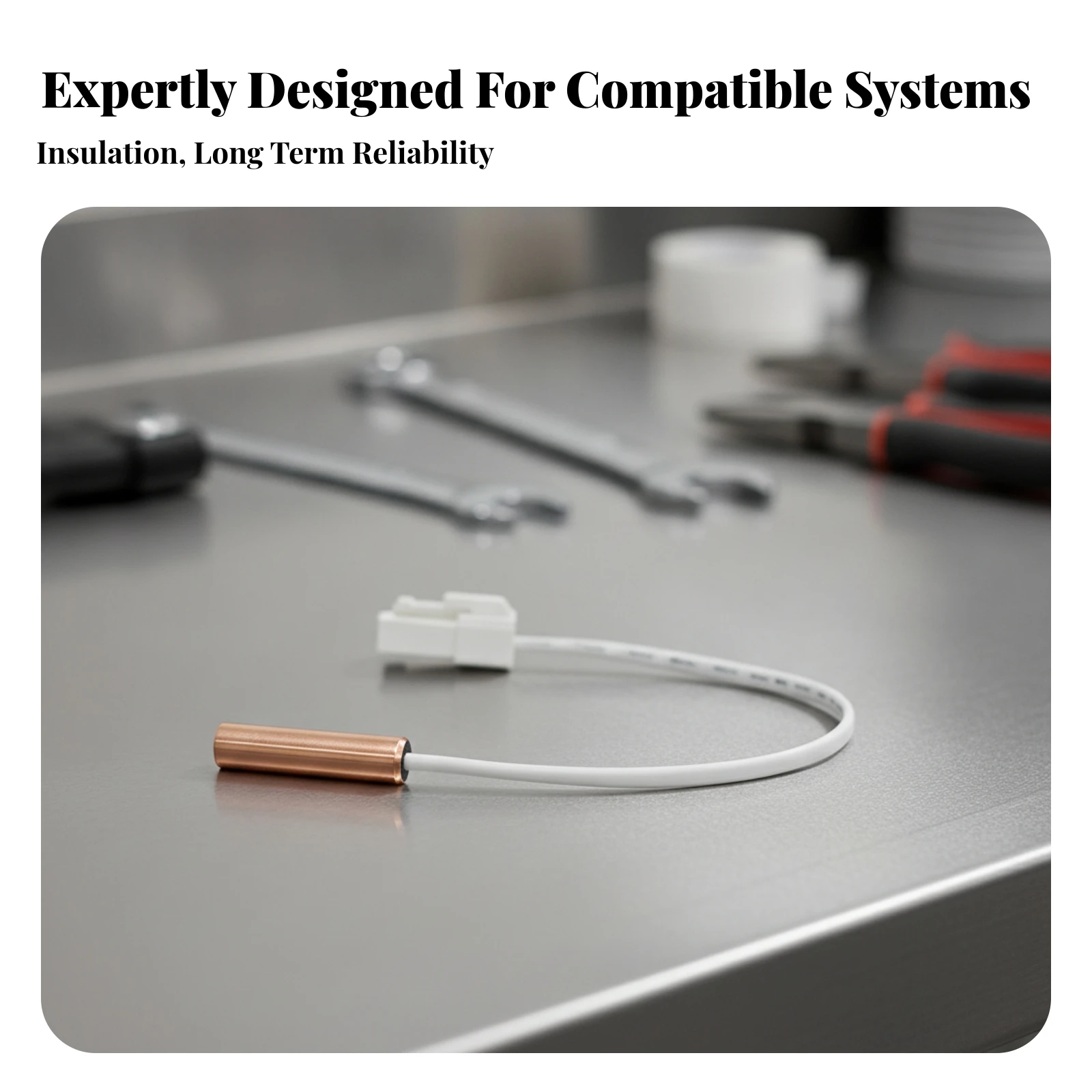 Thermistor Temperature Sensor Digital Thermistor with Copper Probe Water Heater Sensor Flame-Retardant Wireless