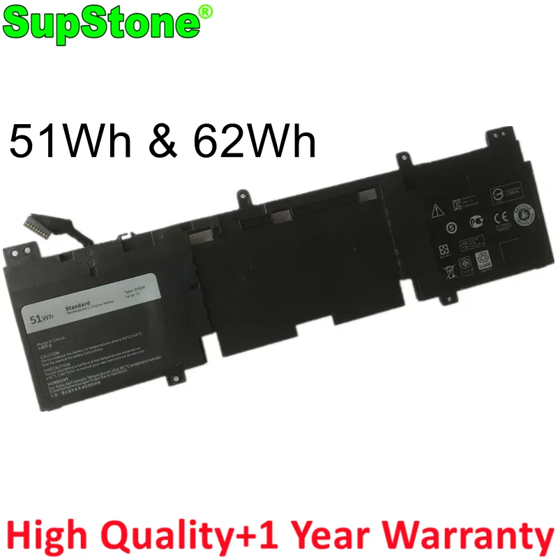 SupStone 3V806 N1WM4 Laptop Battery For Dell Alienware 13 R1,R2,ECHO,QHD,ALW13ED-2608 1708 ALW13ER 62N2T 3V8O6 2VMGK P56G 2P9KD