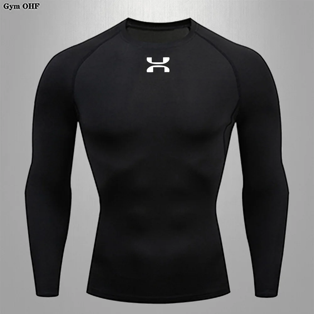 Sports Shirt Fitness T-shirt Undershirt Men's Running Tight Sportswear Quick Drying High Stretch Top Sports Long-sleeved Top