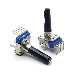 2PCS 142 Type Vertical Duplex 6Pin A10K A103 A20K A203 A50K A503 Half Shaft 23MM Power Amplifier Volume Potentiometer