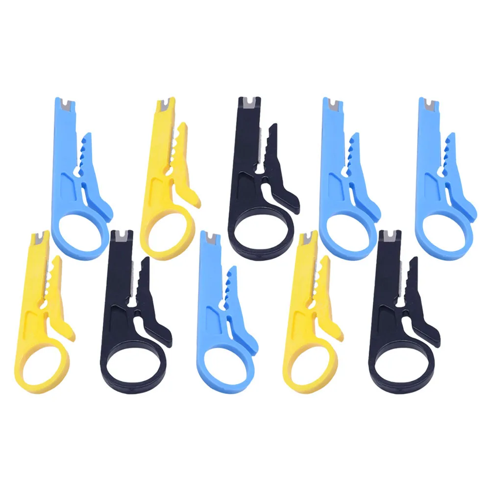 10 قطعة أداة تعرية الأسلاك متعددة الوظائف تصميم عقلاني بسيط مواد عالية الجودة أداة تعرية الأسلاك كهربائي أداة اليد