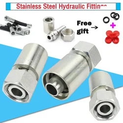 Heavy 45# Steel Withhold Type Tubing High Pressure Hydraulic Fitting Metric M22-M42 to Pipe13mm-32mm Barbed Tube Joint Connector