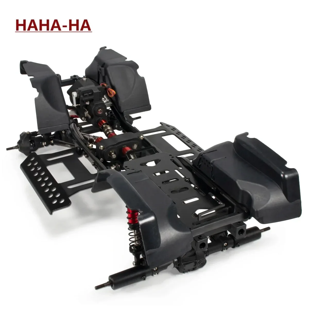 313mm Wheelbase Metal Chassis Frame with Planetary Gear 2 Speed Transmission Fender Flares Set for 1/10 RC Crawler Wrangler Body