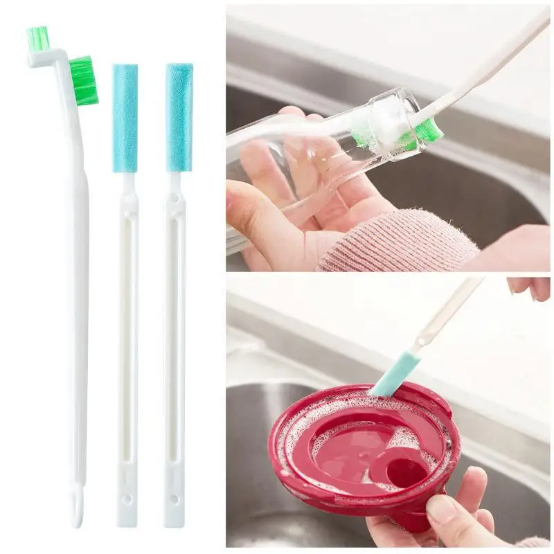 3/8pcs Bottle Gap Cleaning Brush Set Multi Functional Tiny Crevice Cleaner Brushes For Water Cup Lid Baby Bottle Nipple