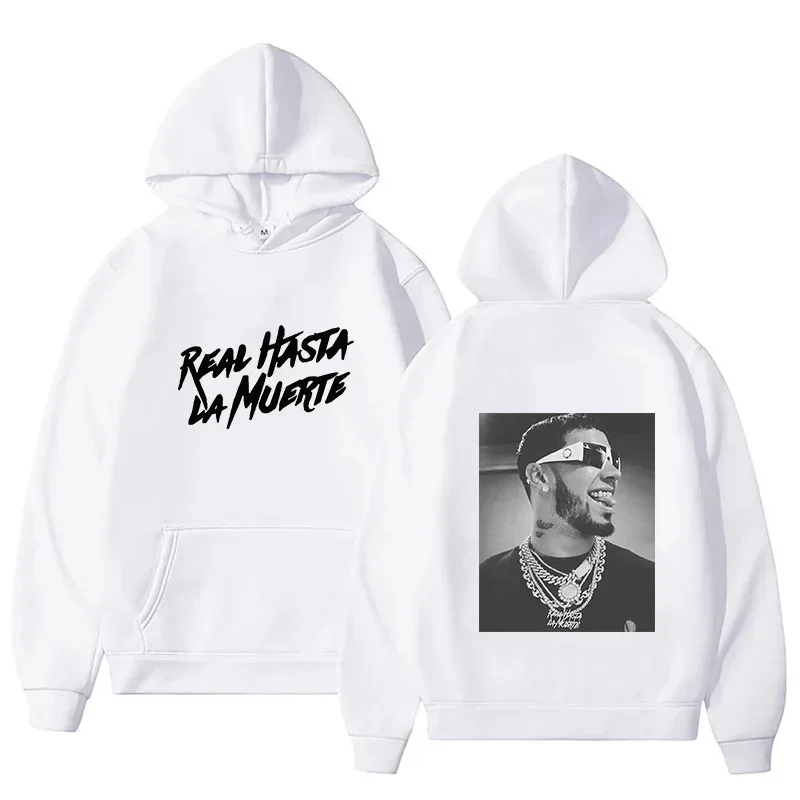 Anuel AA Printed Hoodies Sweatshirt Coat Real Hasta La Muerte casual Tracksuit Costume Men Women Clothing Anime Pullover Hoodie
