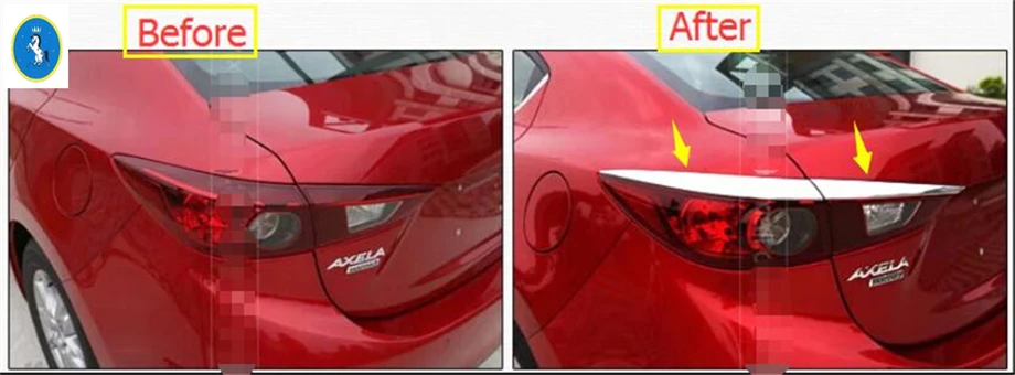 

Yimaautotrims Accessories Exterior / Rear Tail Light Lamp Eyelid Eyebrow Cover Trim For Mazda 3 AXELA Sedan Hatchback 2017 2018