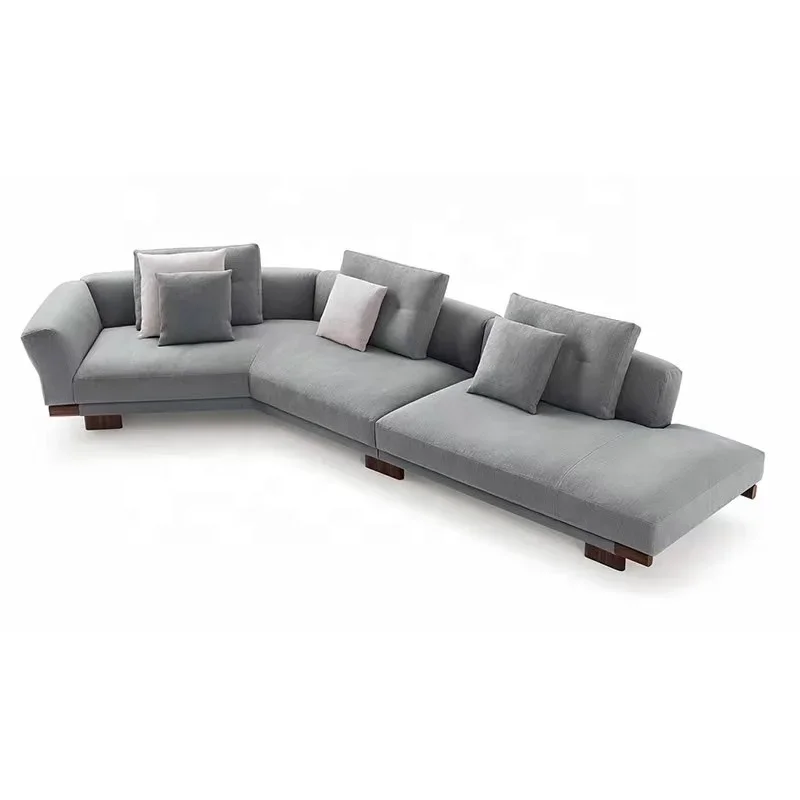 Modern simple corner living room sectional sofa customized fabric solid wood sofa couch