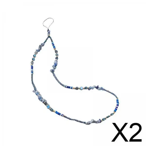 

2x цепочка с бусинами для телефона, подвеска на ремешок для телефона из бисера, подарочная цепочка для телефона, декоративный ремешок на запястье, подвески для телефона, ремешок