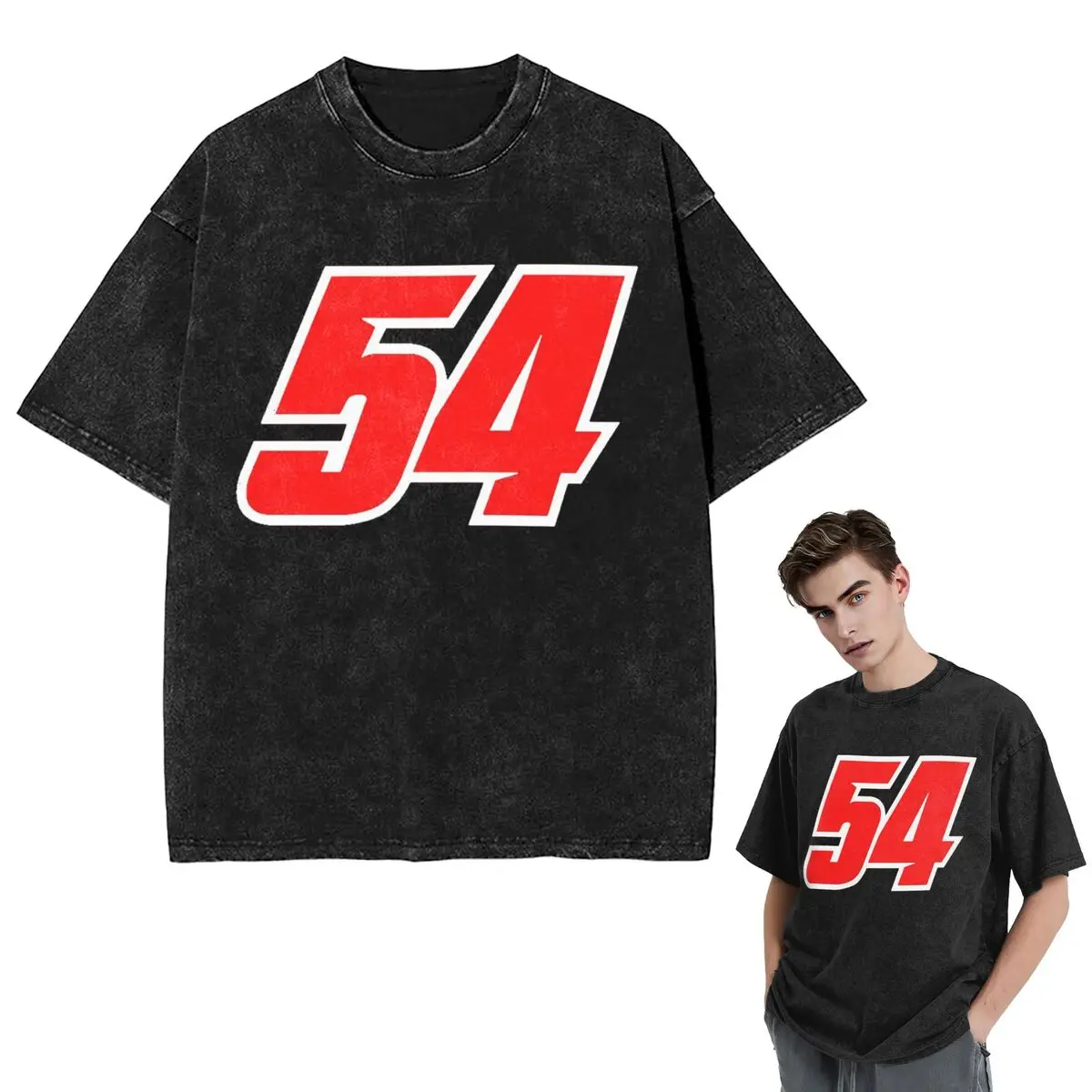 Streetwear T-Shirts Toprak Razgatlioglu 54 Washed T Shirt Short Sleeve Hip Hop T-Shirt Tops Tees for Men Women
