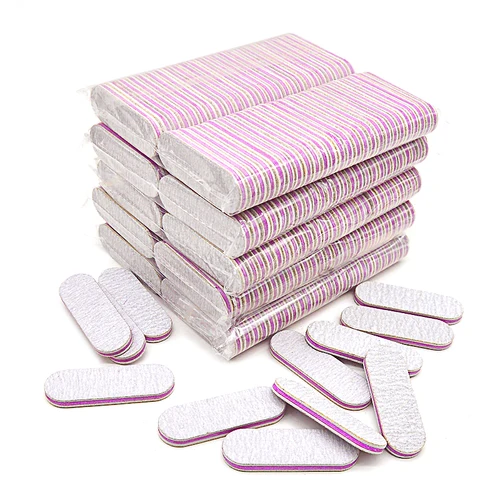 50/100/200 Uds. Papel de lija fuerte Mini limas de uñas profesionales removedor de esmalte de Gel UV limas de manicura lijado gris 100/180 herramientas de bricolaje