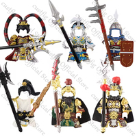 Chinese History Novel Action Figures Building Blocks Black Armored Soldiers Hero Wukong Cartoon Assembled Educational Boys Toys