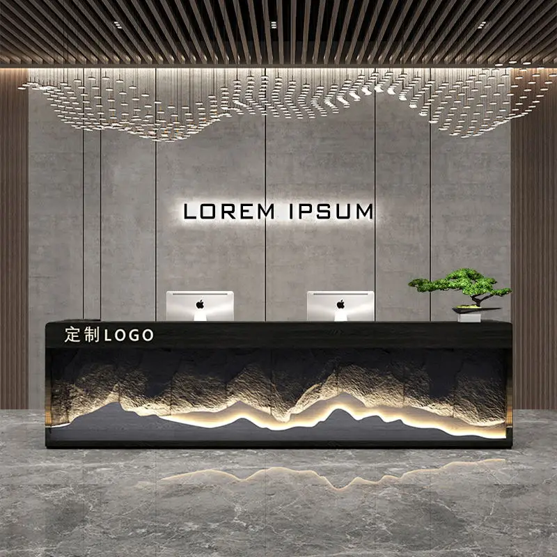 

Новый роскошный прием премиум-класса в китайском стиле, круглый ретро-кассовый аппарат, современная простая стойка регистрации, офисная мебель Scrivania