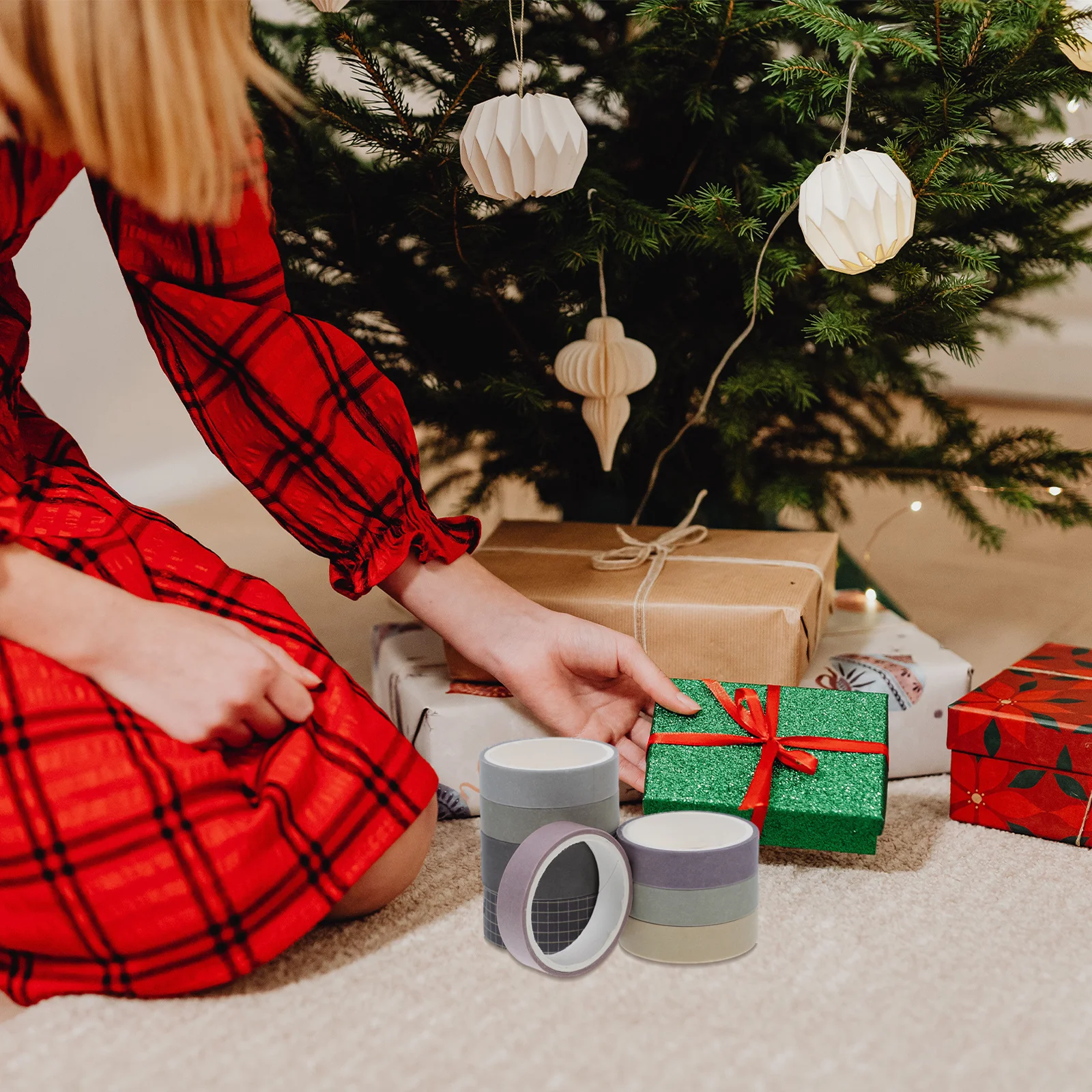 8 لفات اشي متعدد الألوان عالية الالتصاق المسيل للدموع ورقة الشريط Diy بها بنفسك المجلات سجل القصاصات التفاف الحرف شريط مزخرف الأسطوانة #5