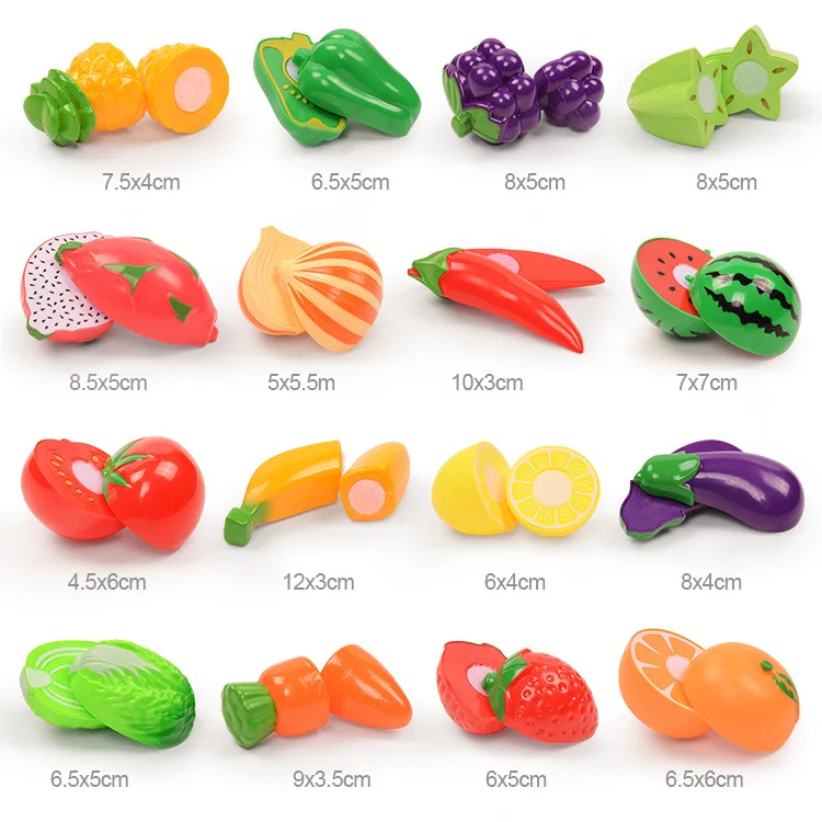 Children Pretend Role Play House Toy Cutting Fruit Simulation Plastic Vegetables Food Kitchen Baby Kids Educational Toys