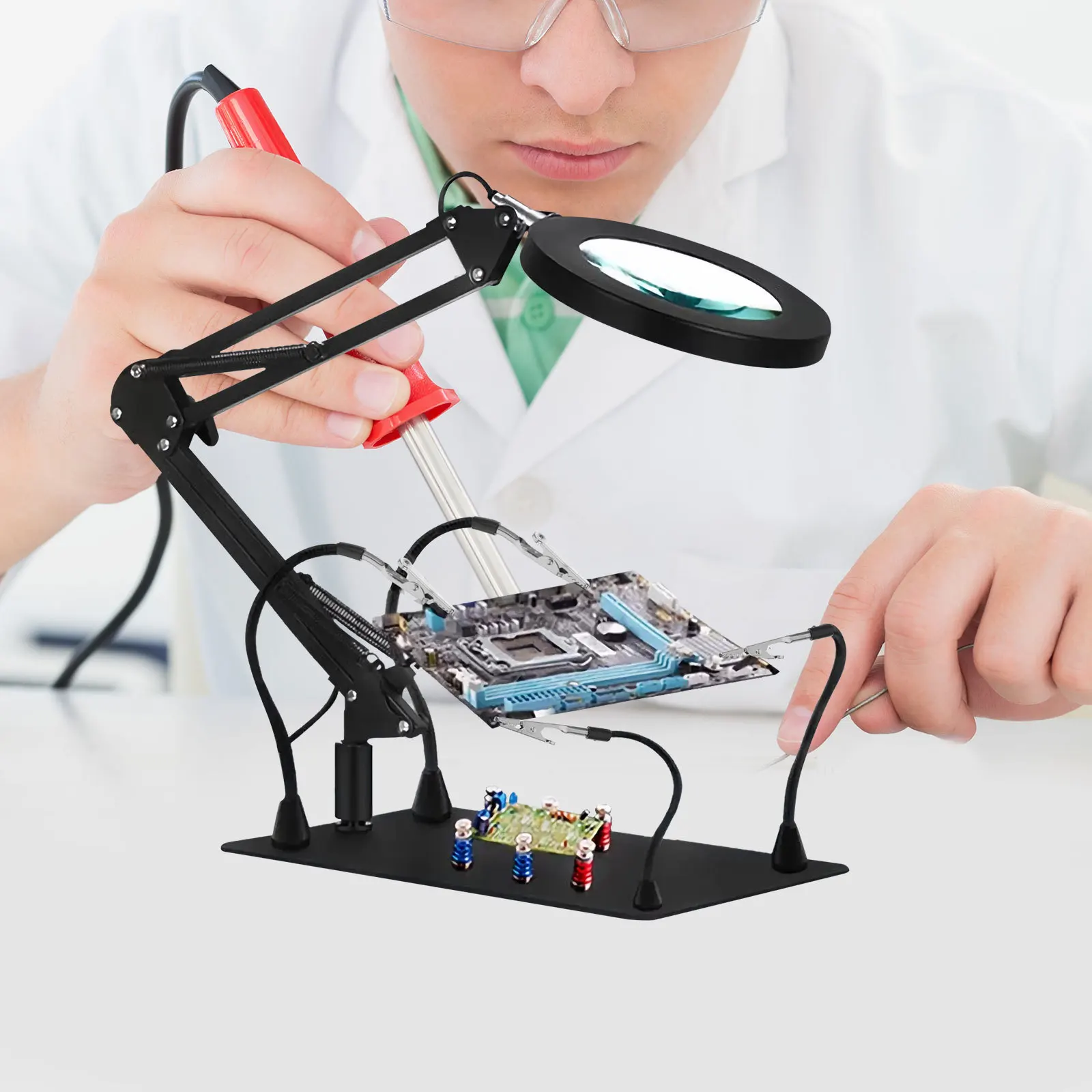 3 قطعة منضدة لحام المشابك الأسلحة المرنة قبضة قوية لتجميع الإلكترونيات Pcb إصلاح الأدوات اليدوية الثالثة