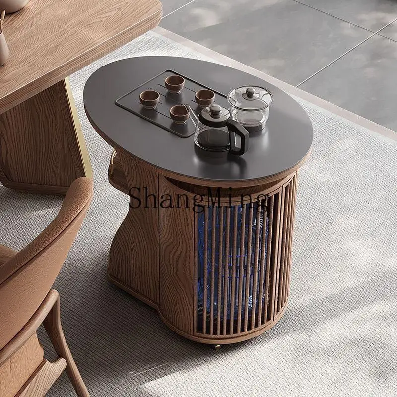 

FG mobile intelligent tea cart kung fu coffee table slate slate wheeled living room side table tea table
