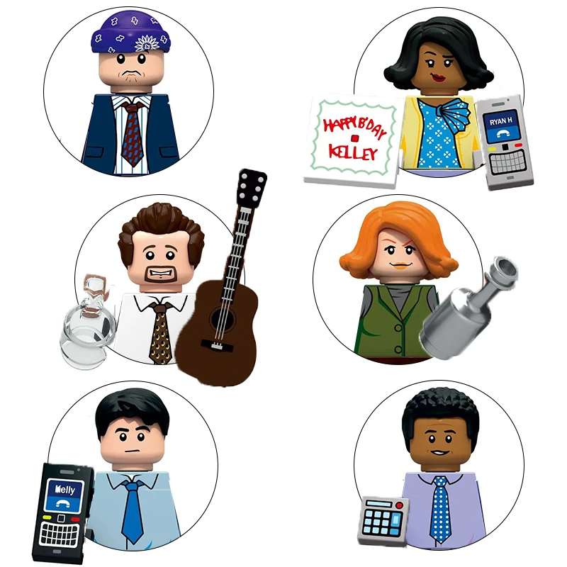 Filme de tv quente o escritório modelo tijolos mini blocos de construção compatível montar quebra-cabeça figuras ação boneca brinquedo crianças presentes aniversário