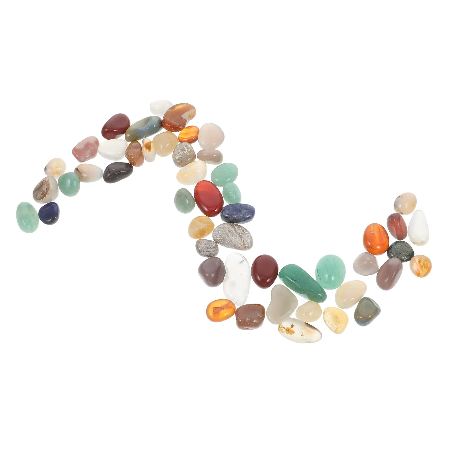 40Pcs Polished Agate Stones 100G Mixed Color Gemstone Rocks for Kids Motor Skills Development Vase Filler Decorative Pebbles