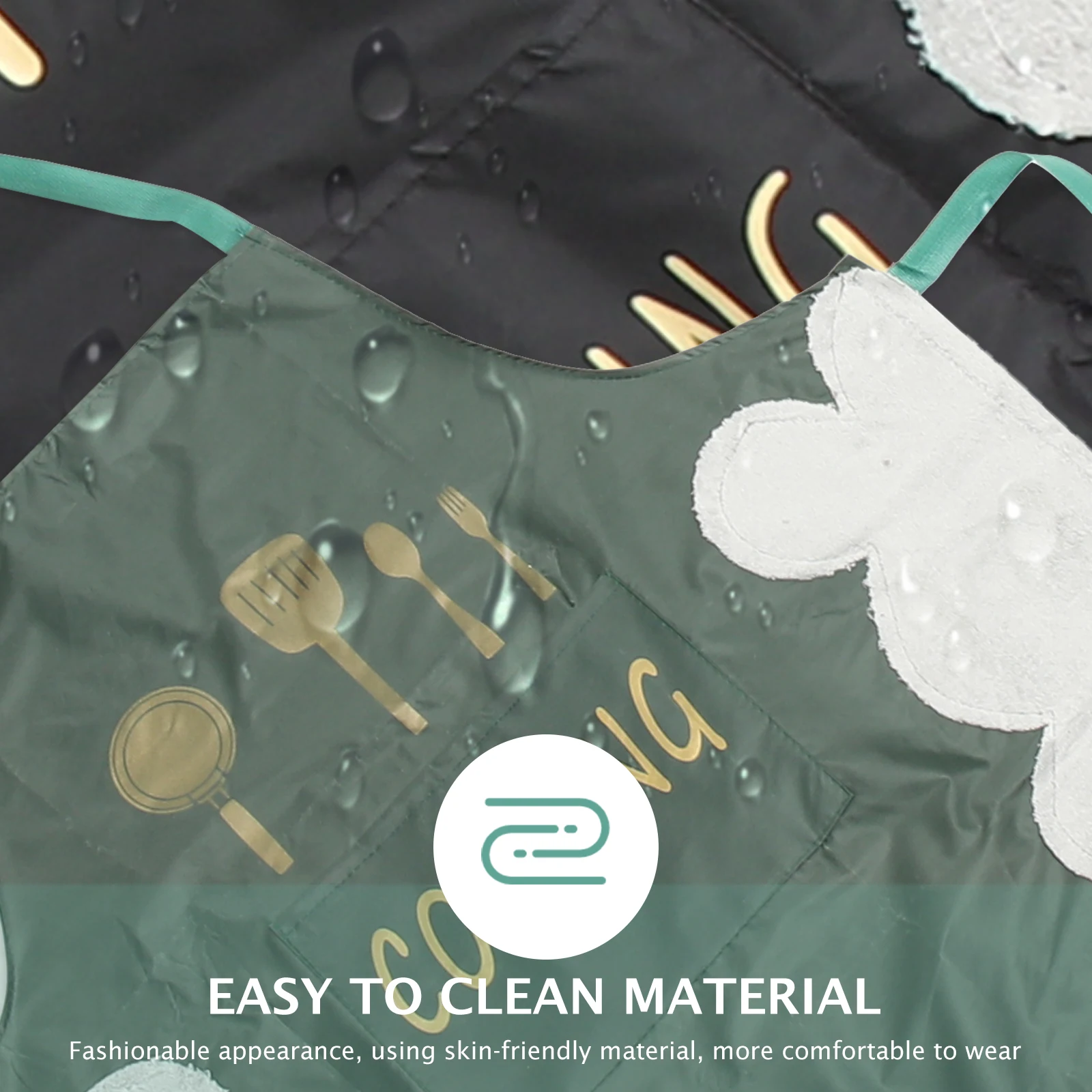 

2pcs Waterproof Apron For Kitchen Oil-Proof Cooking Grilling Bbq Decorative Hand Wiping Aprons With Pocket Durable Premium