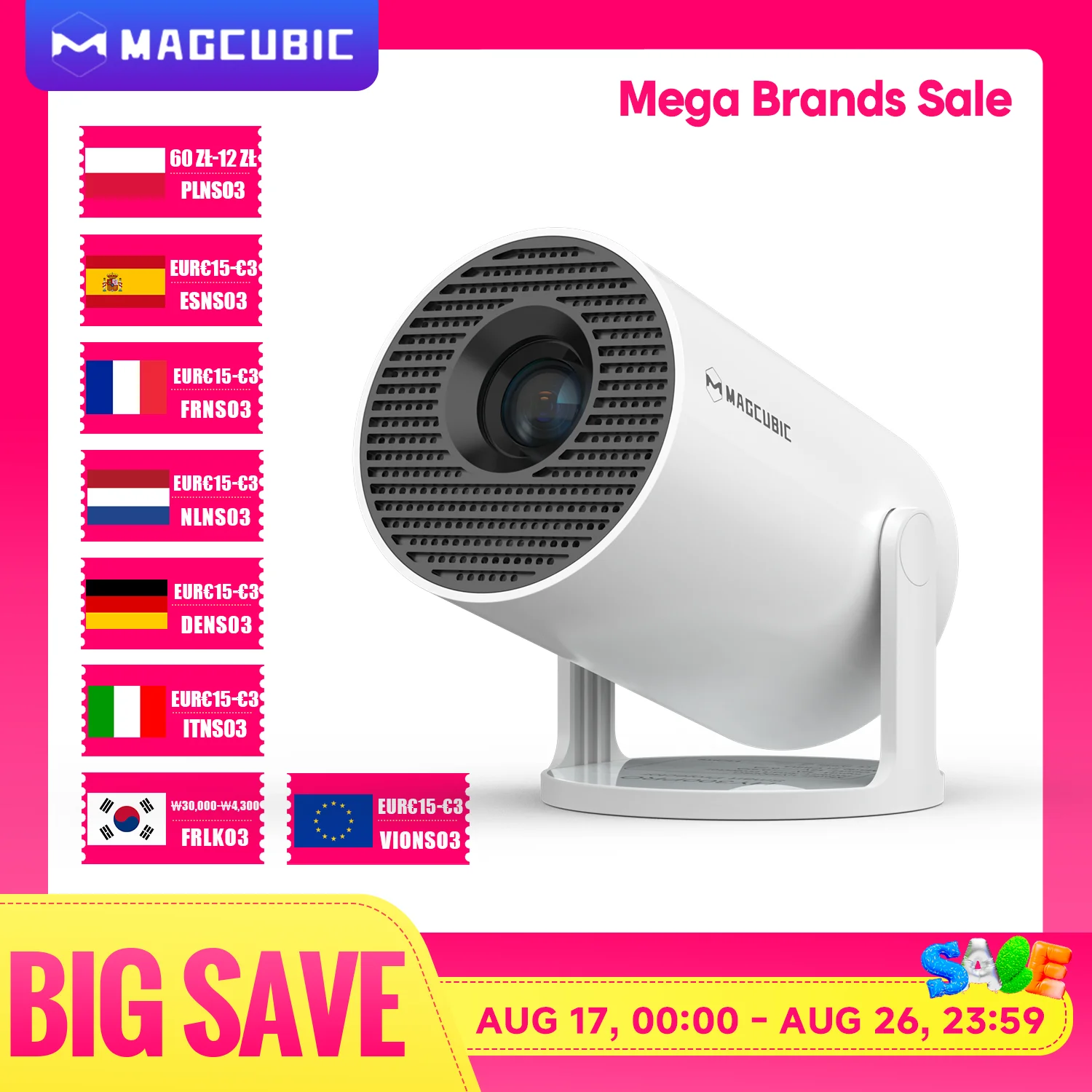 Magcubic プロジェクター HY300 PRO 8K Android 14 デュアルWifi6 290ANSI Allwinner H726 BT5.4 1080P 1280*720P ホームシアター 屋外プロジェクター