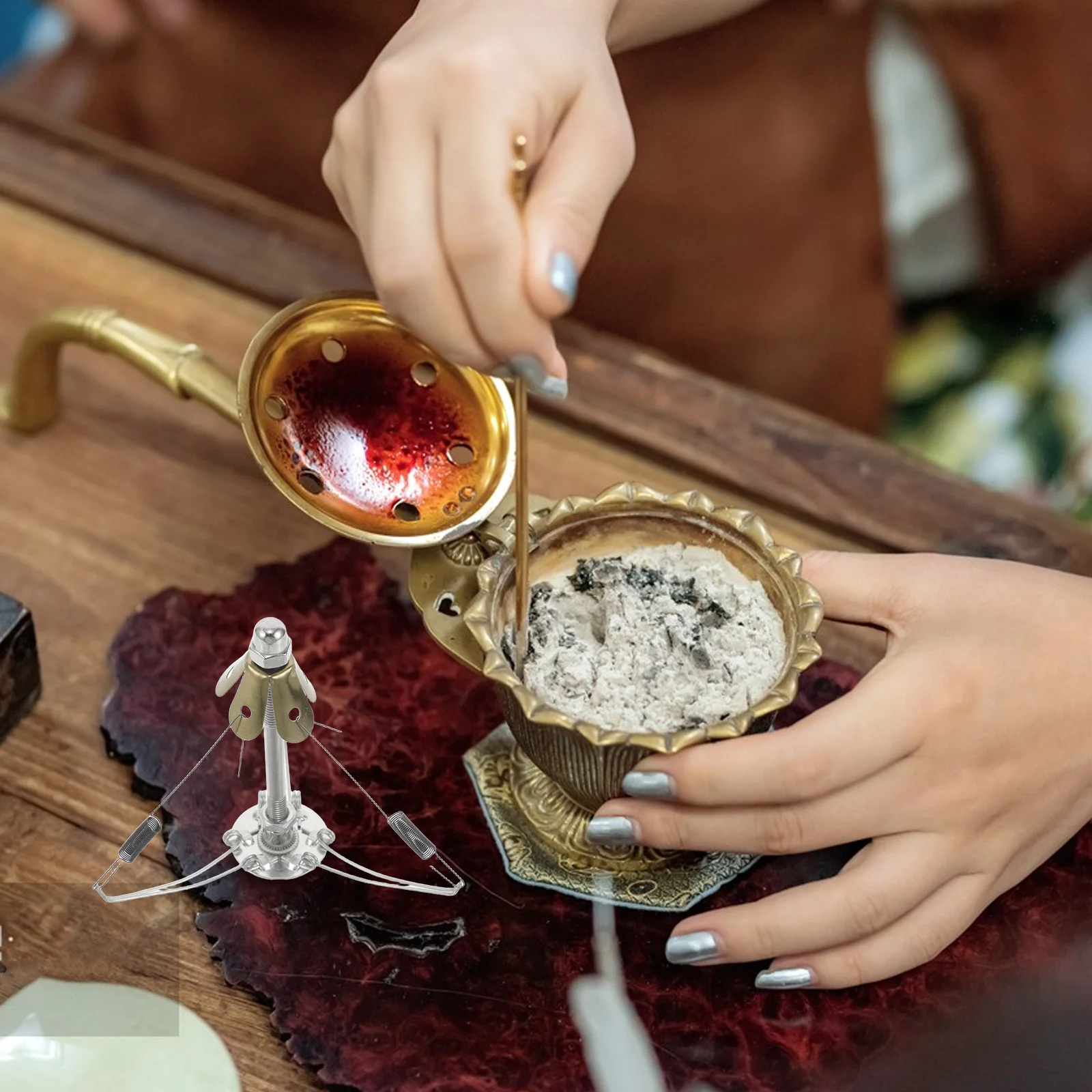 

Tower Incense Burner Metal Holder Replaceable Stable Stand for Incense Stick Meditation Yoga Home Decor Spiritual Use