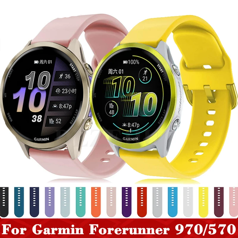 20 mm 22 mm Silikonband für Garmin Approach S70 42 mm 47 mm Sportarmband Garmin Forerunner 970 570 245 255 265 965 745 Venu 3 2 SQ2