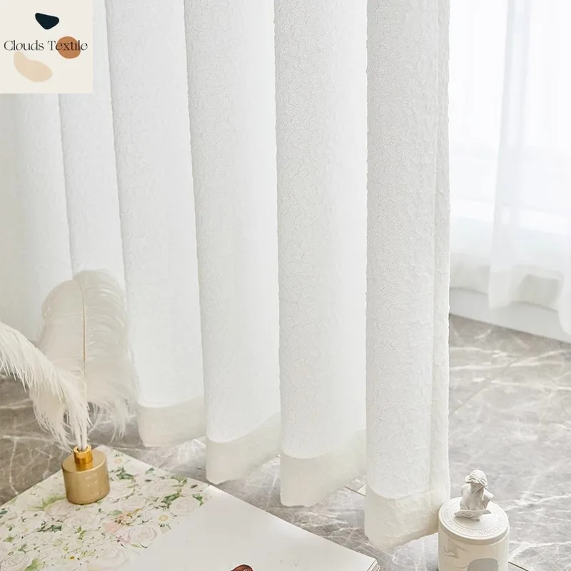 

Custom Size！！Wrinkled Bubble Three-dimensional Embossed Translucent Texture Luxury Curtains for Living Dining Room Bedroom Decor