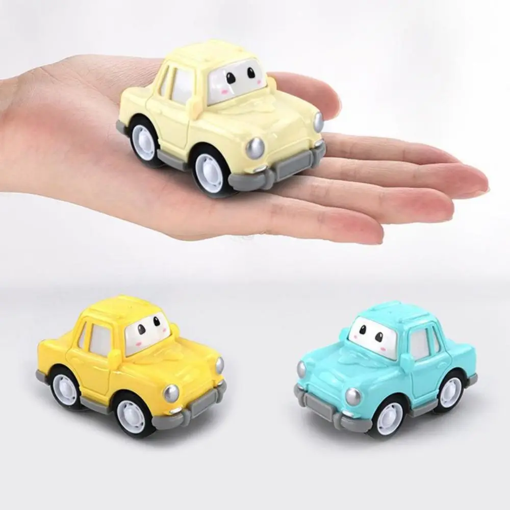 Children's Pull Back Toy 3 Color Q Version Simulation Yellow Sedan Vehicle Inertial Car Model Kids Boy Birthday Gift Wholesale