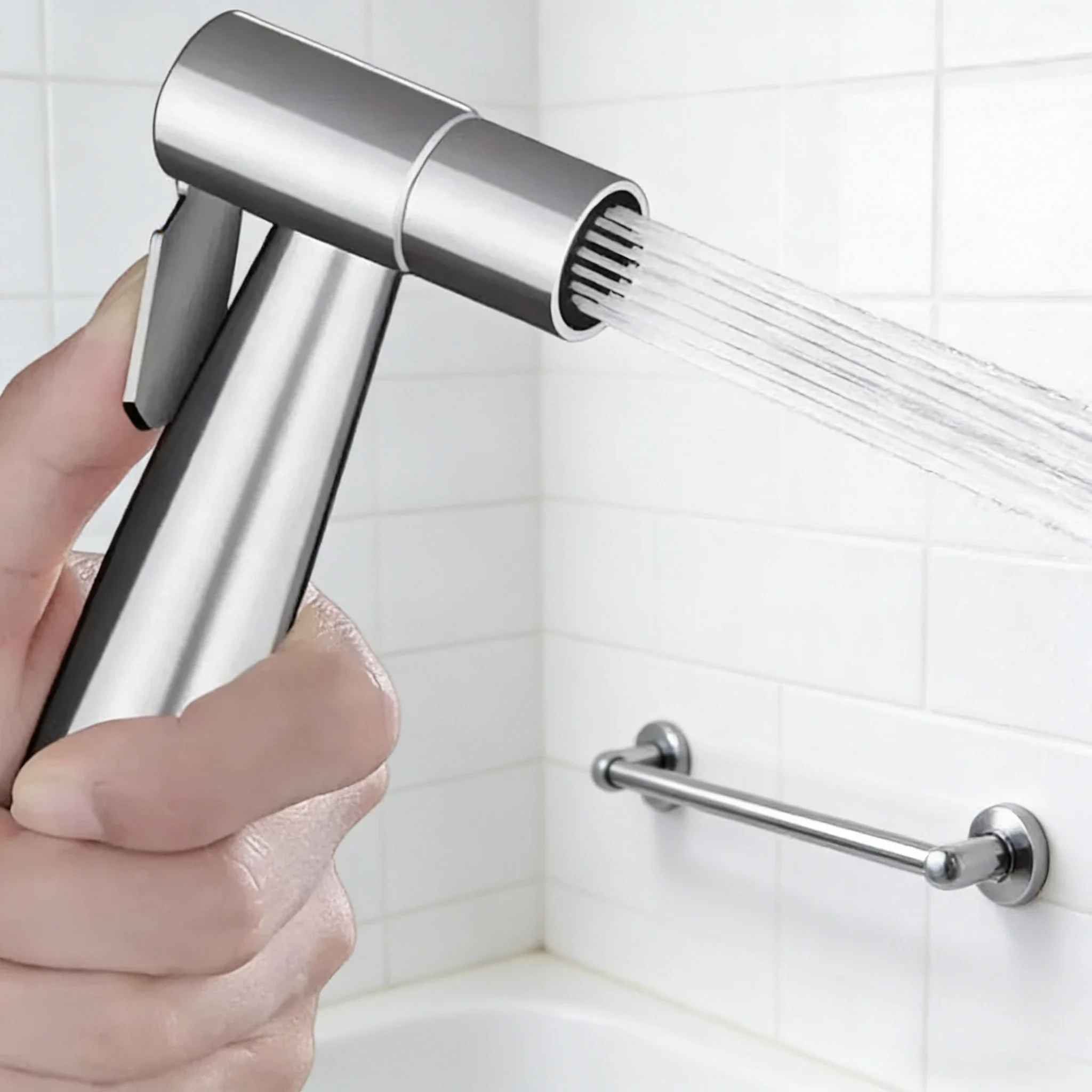 

New Stainless Steel Faucet Spray Gun Handheld Toilet Bidet Faucet Stainless Steel Hand Bidet Sprayers Brushed Water Sprayer