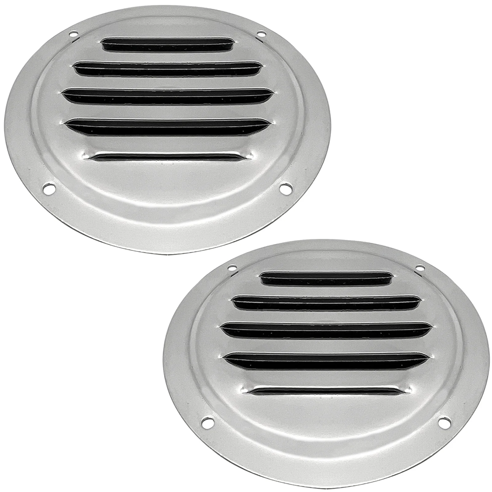 ISURE MARINE 2Pcs Stainless Steel Round Louvered Vent 4