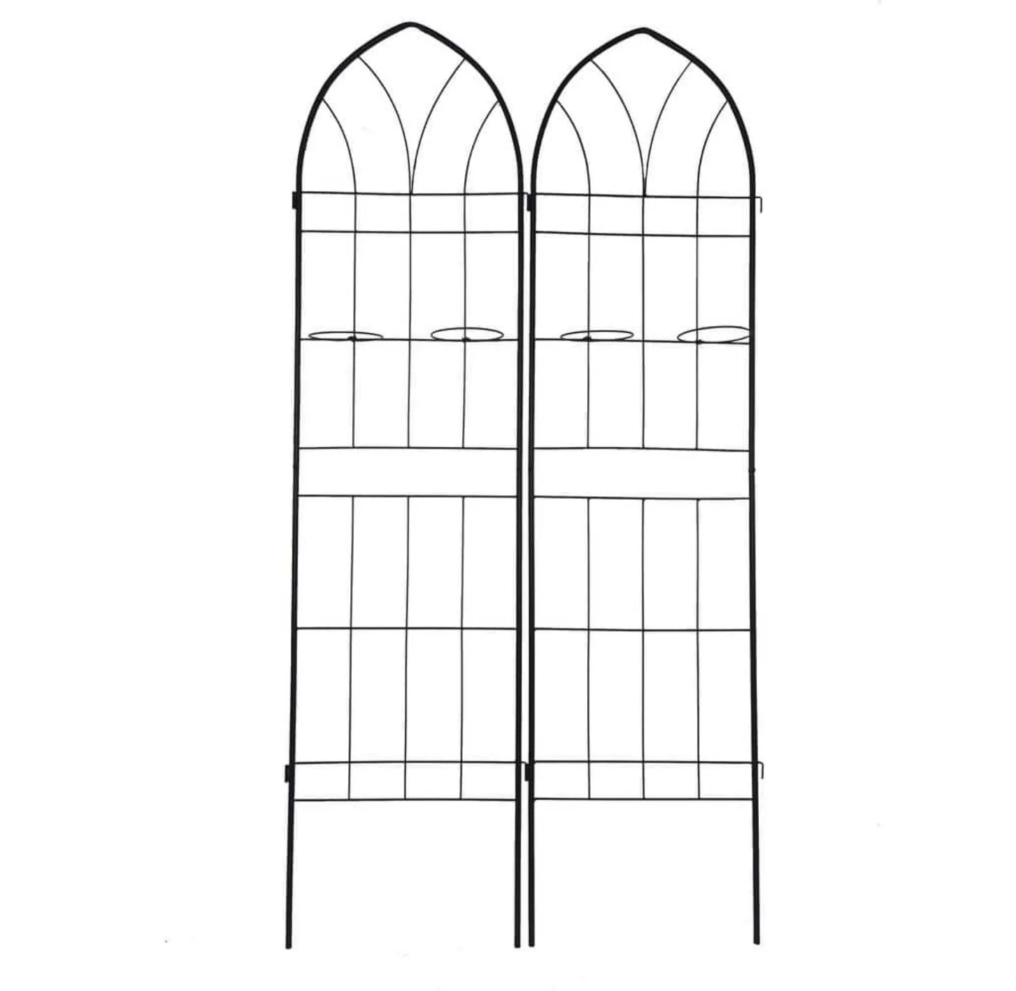 US 78 .7 in. H x 19.7 in. W Metal Garden Arch, Climbing Plant Trellis, Outdoor Arch, Outdoor Wedding Party, Black, (2-Pack)