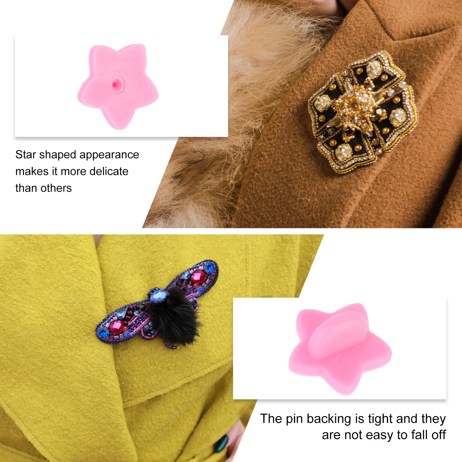 

100Pcs Star Badge Pin Backs Durable Lapel Pin Holders Secure Clutch Backings for Tie Tacks and Badges Clutch Backings