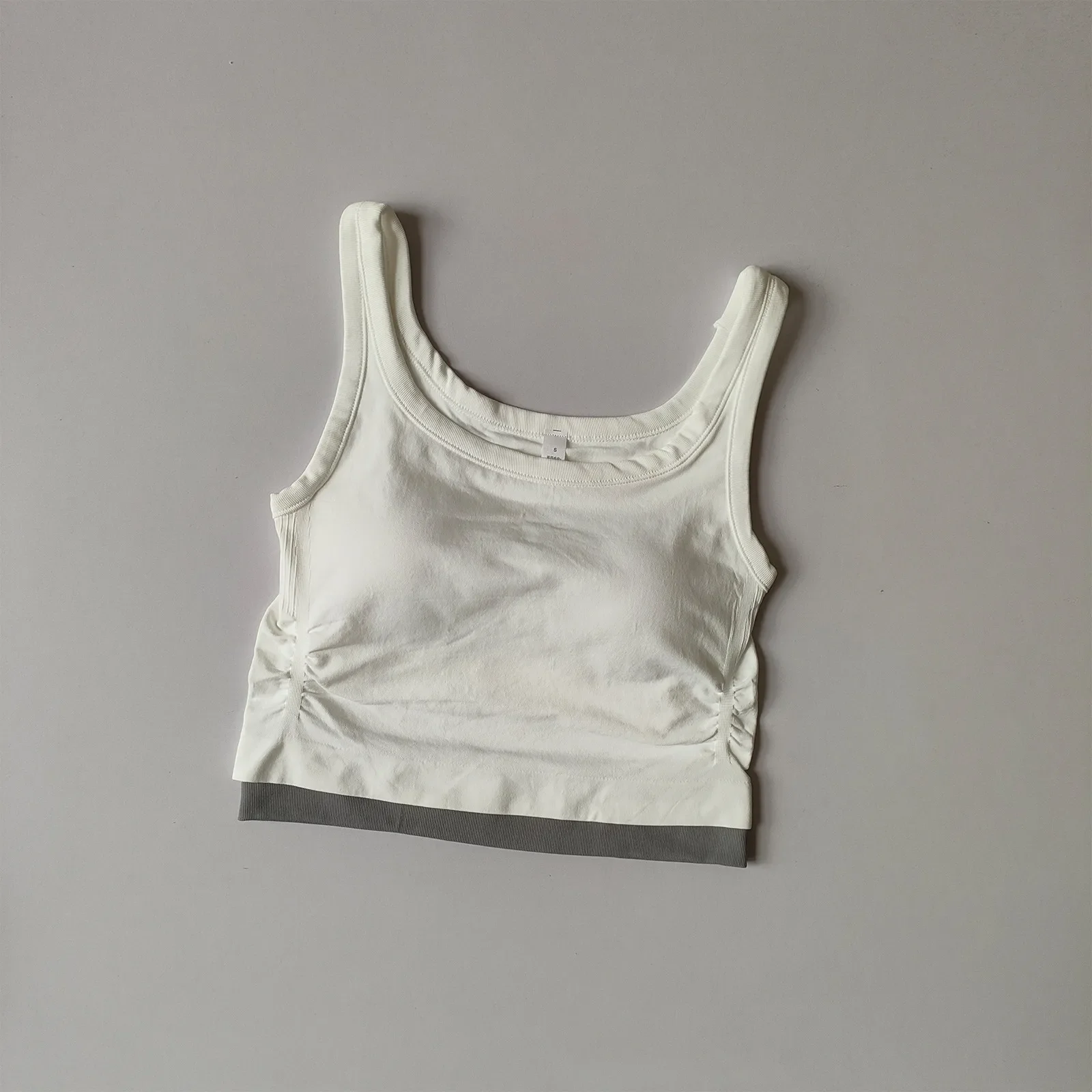 Women's Contrast Color Square Collar Sports Back Bra Fitness Running Yoga Wear Vest Splicing Collect Breasts Summer Underwear